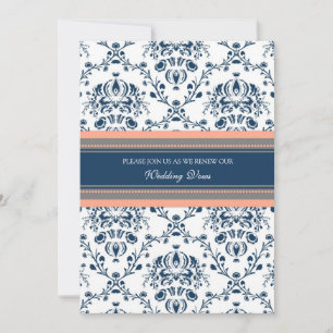 Invitations de corail bleues de renouvellement de