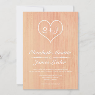 Invitations de corail de mariage campagnard