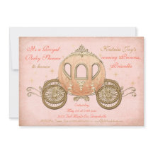 Invitations de corail de princesse baby shower de