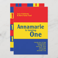 Invitations de coupures colorées primaires 1er ann