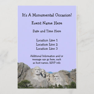 Invitations de coutume du mont Rushmore