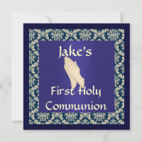 INVITATIONS DE DAMASK Bleu et beige de la Sainte C