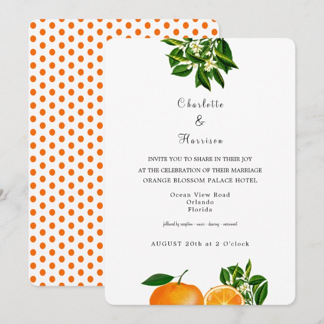 Invitations de destination Mariage Floride (Devant / Derrière)