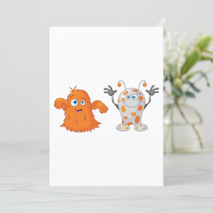 Invitations de deux mignons monstres