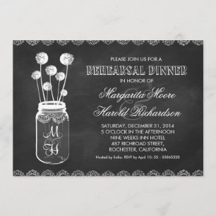 Invitations de dîner de répétition de pot de maçon