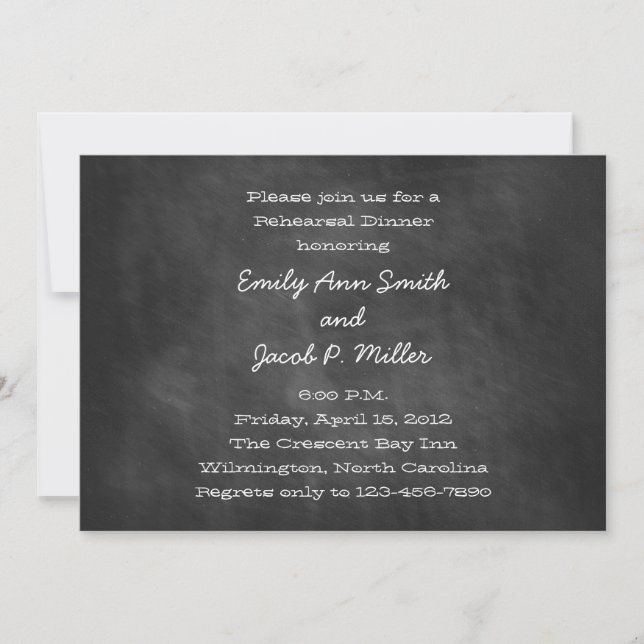 Invitations de dîner de répétition de tableau (Devant)