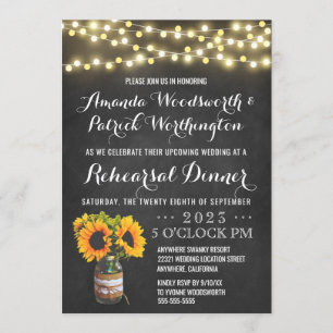 Invitations de dîner de répétition de tableau de