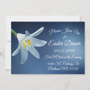 Invitations De Dîners De Pâques Blanches Simple