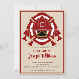 invitations de diplôme de pompier