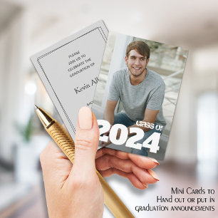 Invitations de diplôme photo MINI 3,5 po X 2,5 po