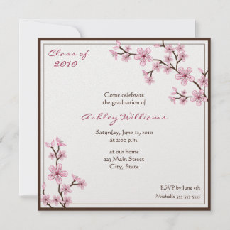 Invitations de diplômes Cherry Blossom