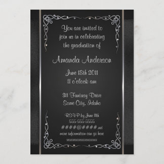Invitations de diplômes de Black and Silver Premiu