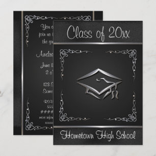 Invitations de diplômes de Black Silver