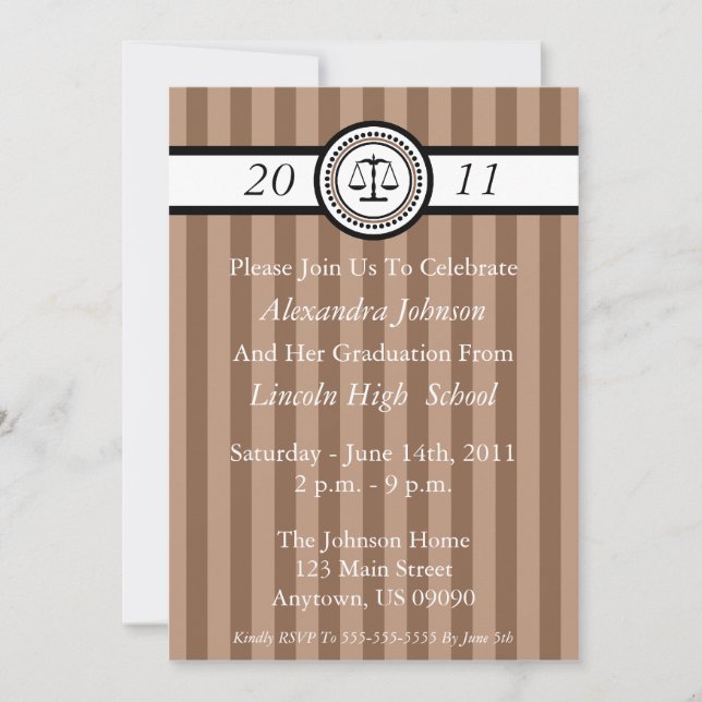 Invitations de diplômes de faculté de droit de Str (Devant)