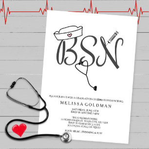 Invitations de diplômes d'infirmière BSN RN simple