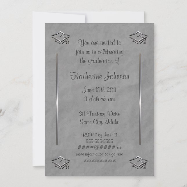 Invitations de diplômes élégantes et personnalisab (Dos)