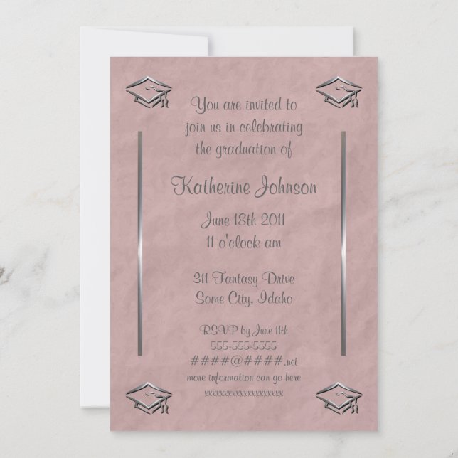 Invitations de diplômes élégantes et personnalisab (Dos)