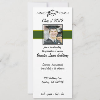 Invitations de diplômes Green & Gold School