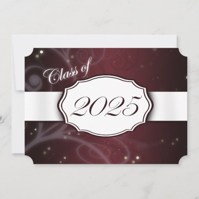 Invitations de diplômés Maroon et White 2025 (Devant)
