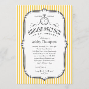 Invitations de douche à l'horloge