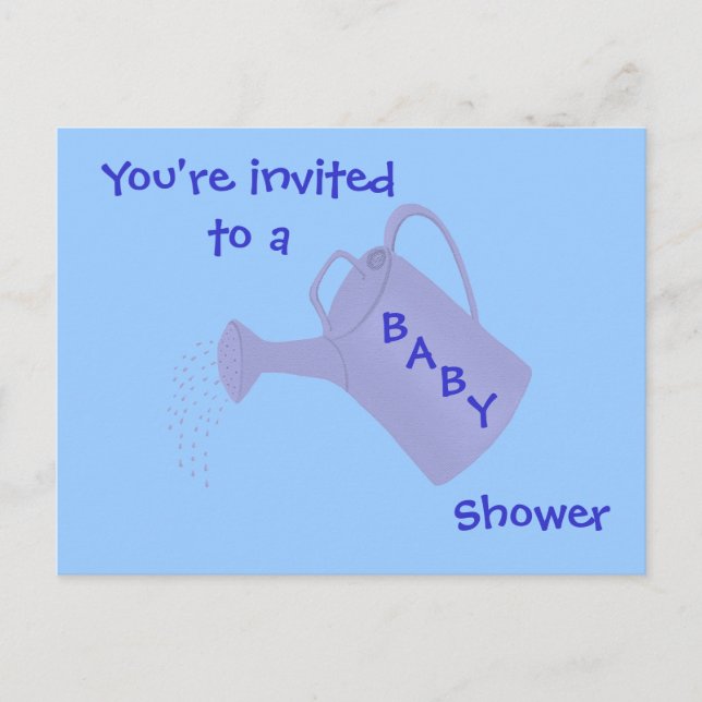 Invitations de douche bébé Blue Water Can Cartes p (Devant)