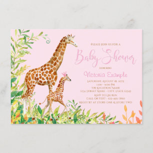 Invitations De Douche Bébé Cute Giraffe