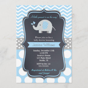 Invitations de douche bébé éléphant