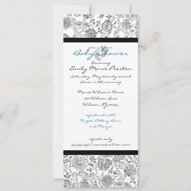 Invitations de douche bébé garçon (Devant)