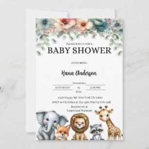 Invitations de douche bébé personnalisées   Thème 