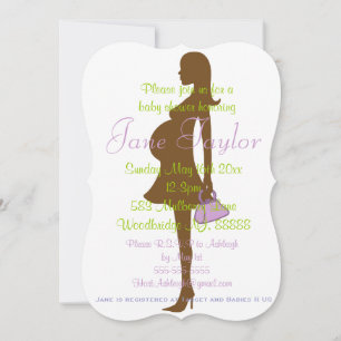 Invitations De Douche Bébée Silhouette Purple Cour