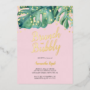 Invitations De Douche Bridal Tropical Rose Et Vert