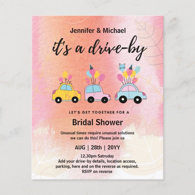 Invitations De Douche Nuptiale À Bout BUDGET (Devant)