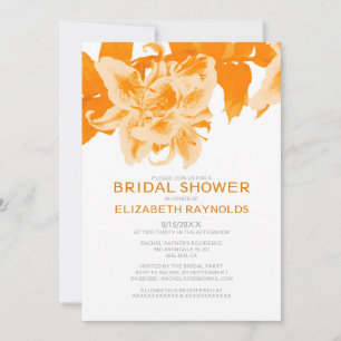 Invitations de douche nuptiale à fleurs orange