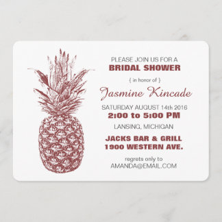 Invitations de douche nuptiale à l'ananas