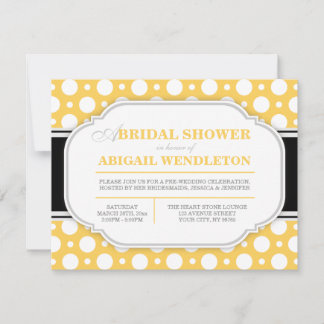 Invitations de douche nuptiale à points gris et ja