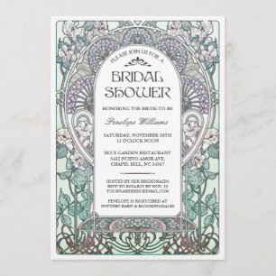 Invitations de douche nuptiale Art nouveau V.04