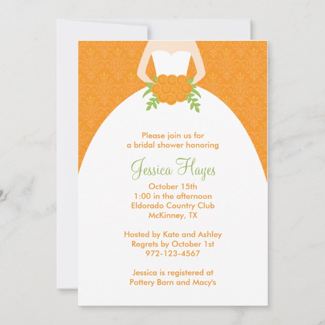 Invitations de douche nuptiale automne (Devant)