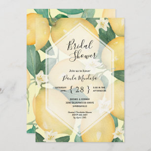 Invitations de douche nuptiale aux citrons aquarel