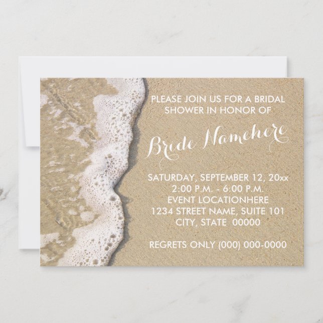 Invitations de douche nuptiale Beach Shore (Devant)