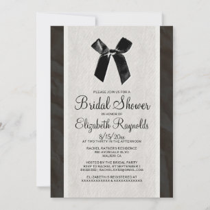 Invitations de douche nuptiale Black Vintage Bow