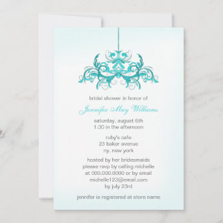Invitations de douche nuptiale bleu clair