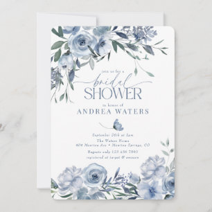 Invitations de douche nuptiale bleu Dusty