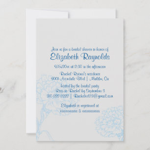Invitations de douche nuptiale bleu et blanc simpl