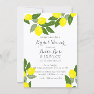 Invitations de douche nuptiale Boho Citrus Lemon