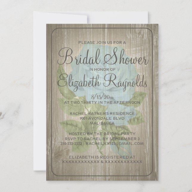 Invitations de douche nuptiale Brown Florale (Devant)