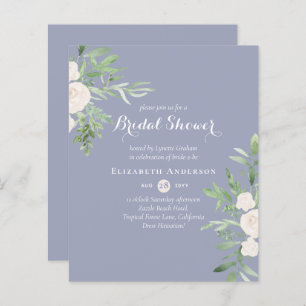 Invitations de douche nuptiale BUDGET Feuilles flo