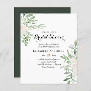 Invitations de douche nuptiale BUDGET Feuilles flo