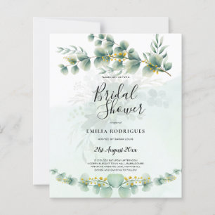 Invitations de douche nuptiale Budget Feuilles ver
