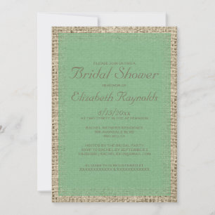 Invitations de douche nuptiale Burlap vert