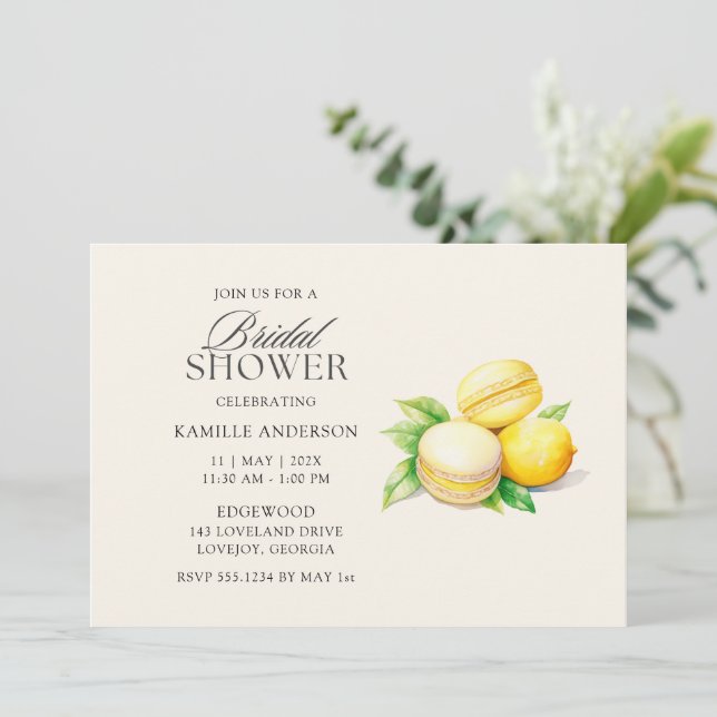 Invitations de douche nuptiale citron (Debout devant)